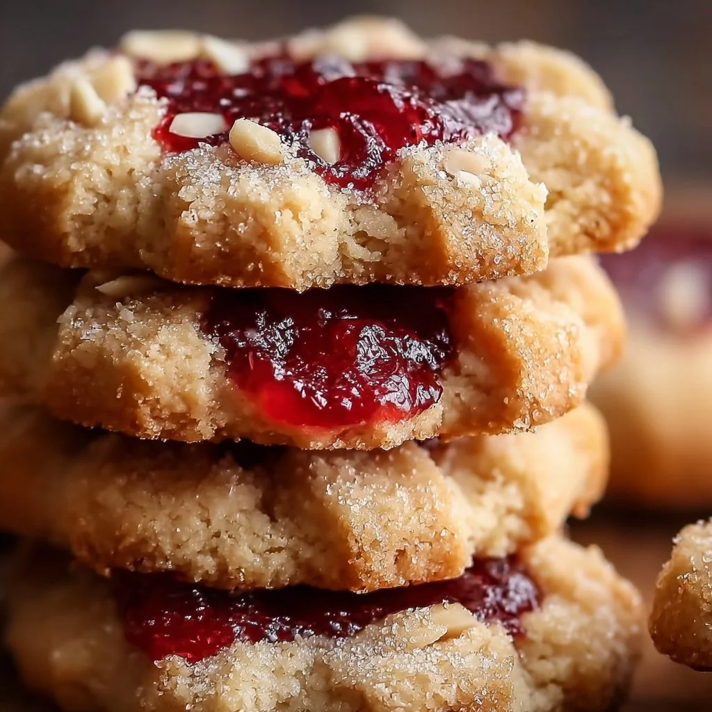 Raspberry Almond Shortbread Cookies