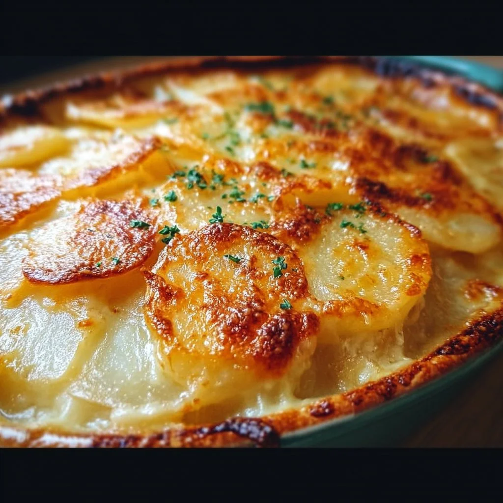 Delicious gratin potatoes from Ruth's Chris, creamy and cheesy side dish