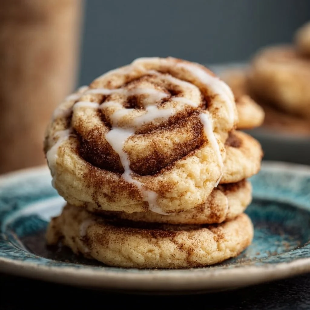 Delicious soft cinnamon roll cookies ready to be enjoyed