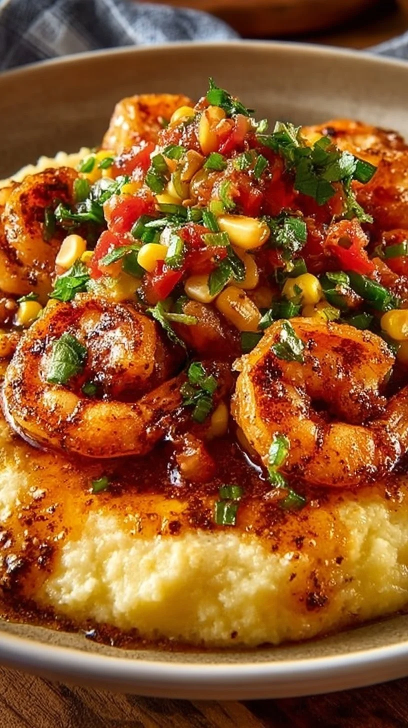 Southern Comfort Shrimp Grits Corn Salsa