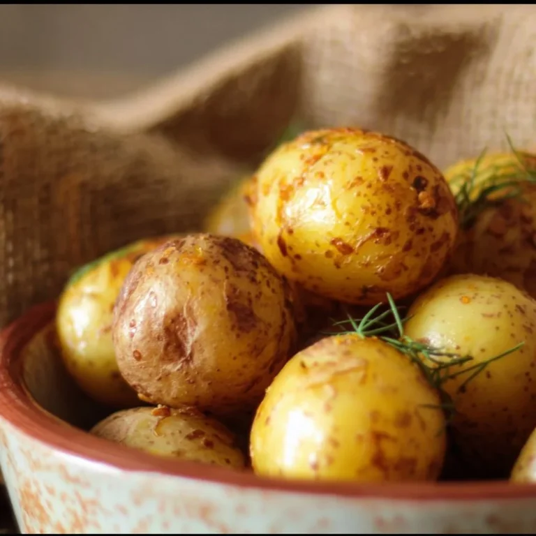 Freshly picked spring baby potatoes ready for cooking