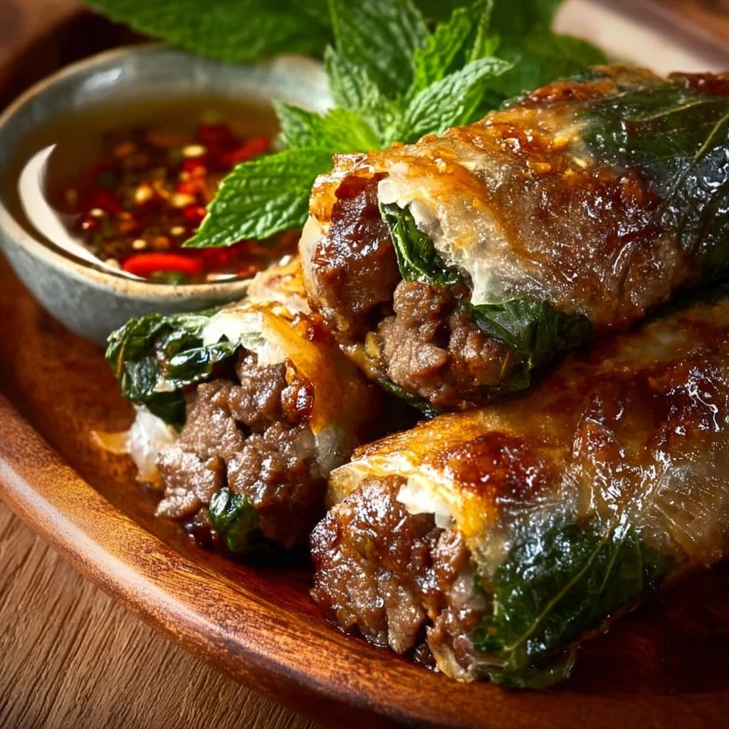 Thai Basil Beef Rolls