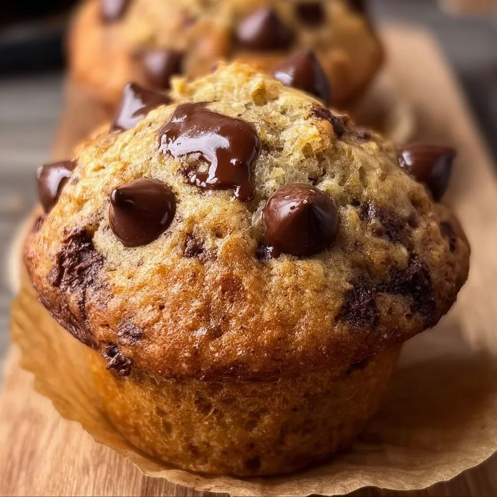Banana Bread Muffins with Chocolate Chips