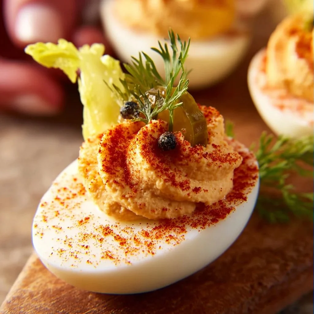 Bloody Mary Deviled Eggs