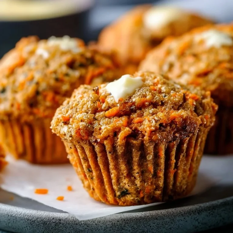 Delicious homemade Carrot Lentil Protein Muffins on a wooden table