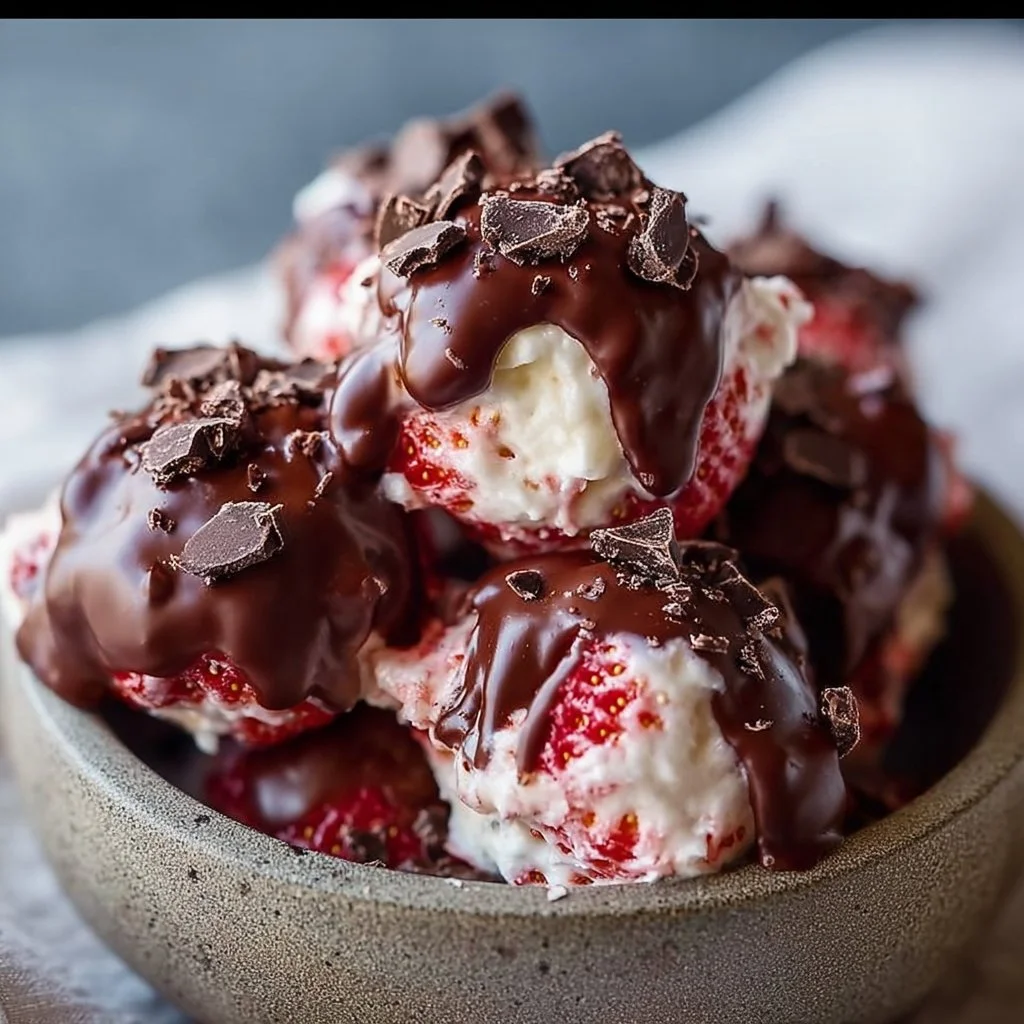 Chocolate-Covered Strawberry Yogurt Clusters