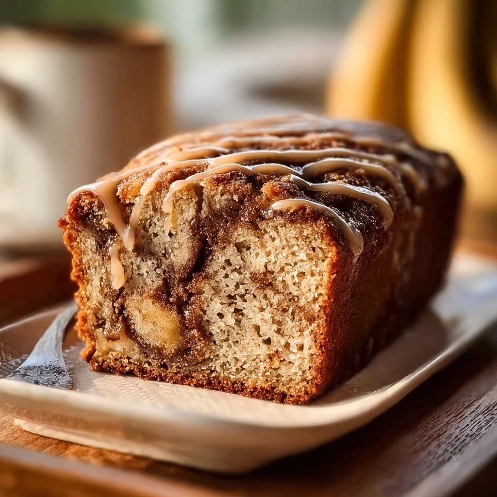 Delicious Cinnamon Swirl Banana Bread fresh out of the oven