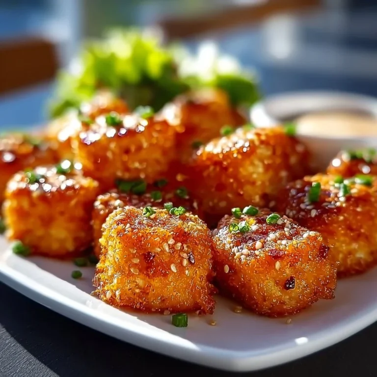 Crispy Bang Bang Salmon Bites served with spicy sauce
