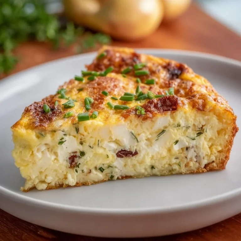 Delicious crustless ricotta quiche served on a plate, perfect for brunch