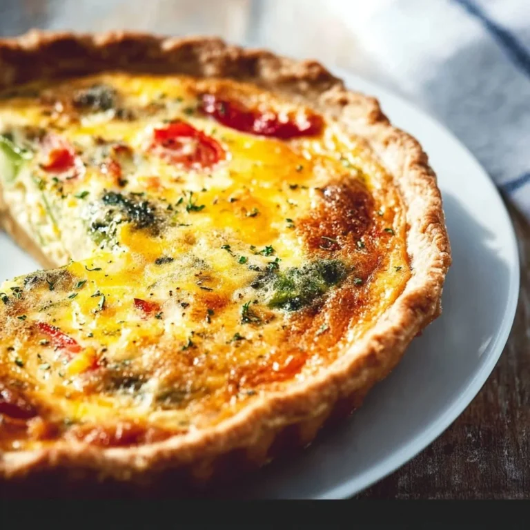 Delicious easy vegetable quiche fresh from the oven