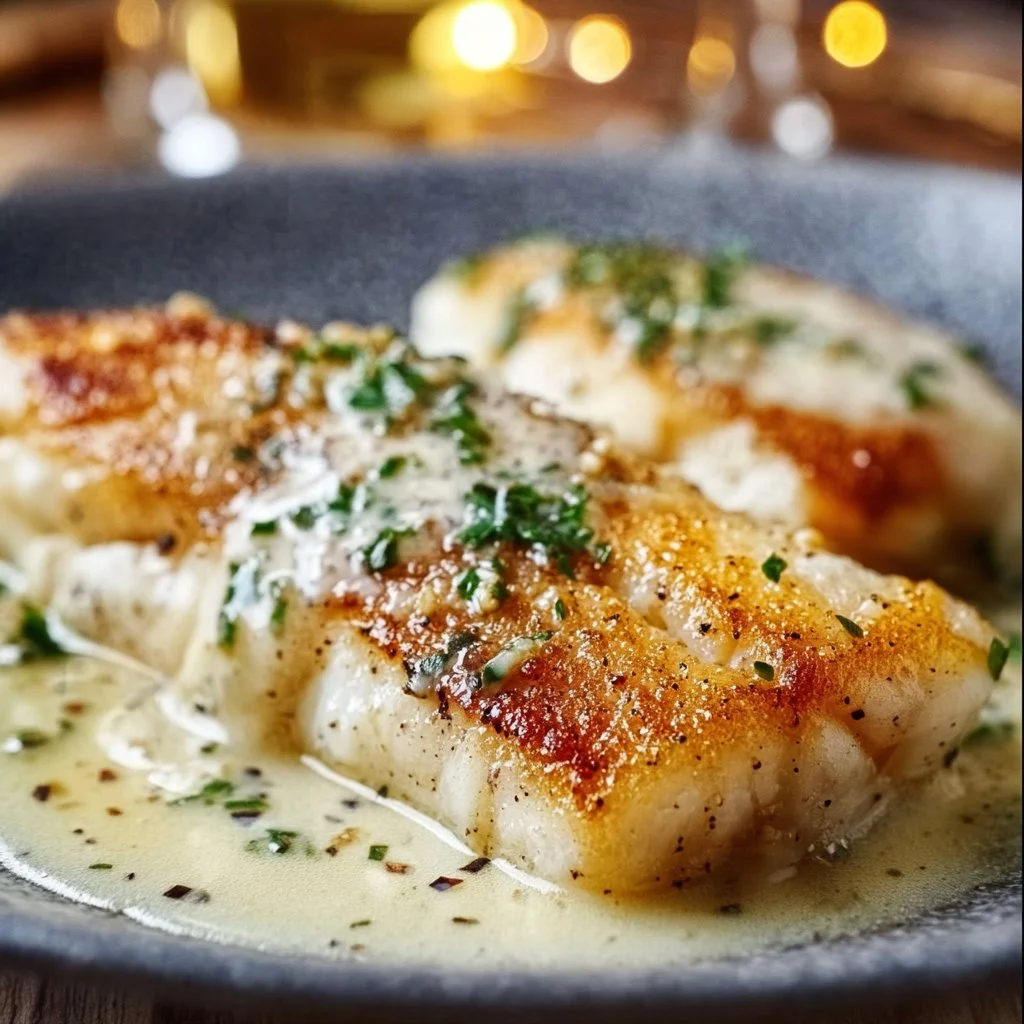 Fish with Non-Alcoholic White Wine Sauce