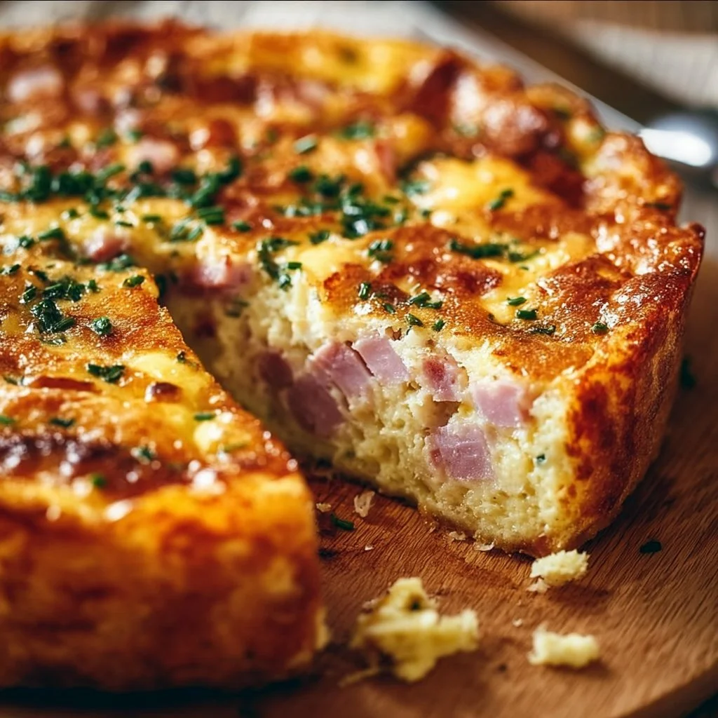 Fluffy Crustless Quiche with Ham