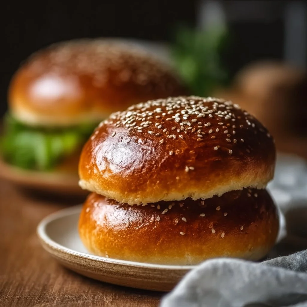 Gluten-Free Brioche Burger Buns freshly baked and ready to enjoy