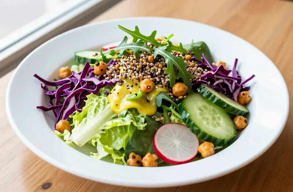 Best Salad Mix Spring Bowl with Lemon Dressing: Wow Greens