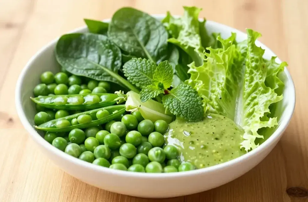 May Spring Salad Bowl with Peas and Mint: Fresh & Bright