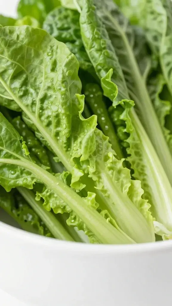 Closeup of vibrant leafy greens with crisp vegetables bowl-sideview