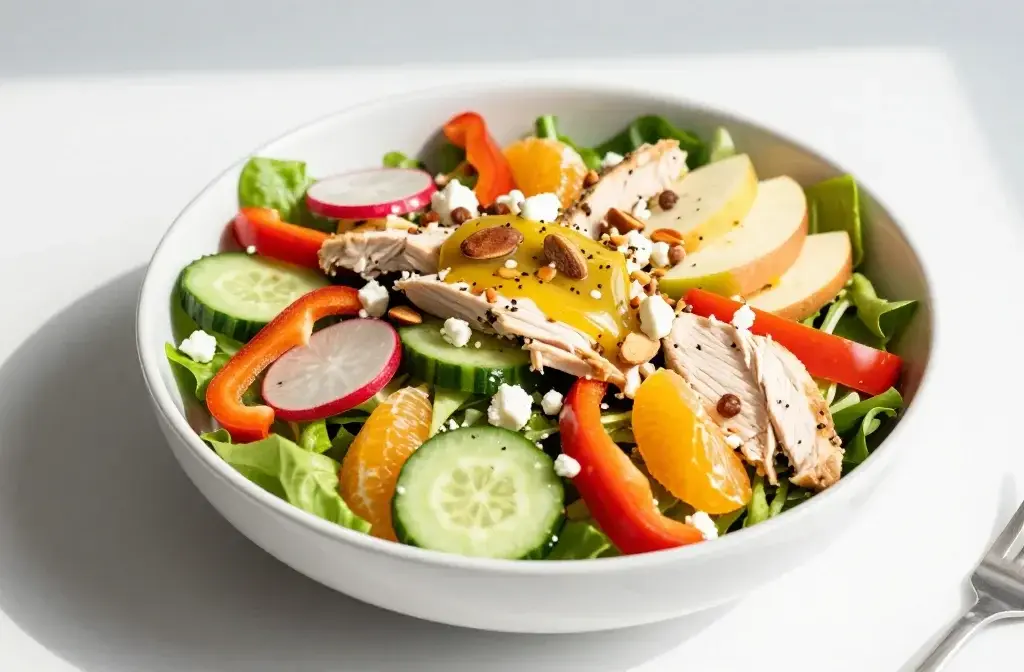 Spring Mix Chicken Salad Bowl for Lunch: Bright, Crunchy Lunch Wins