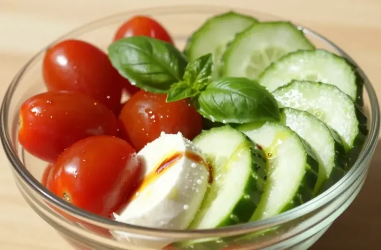 Caprese Cucumber Spring Salad Bowl: Fresh & Crunchy Summer Bowl