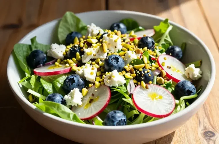 Blueberry Pistachio Spring Salad with Goat Cheese: Fresh Crunch Delight