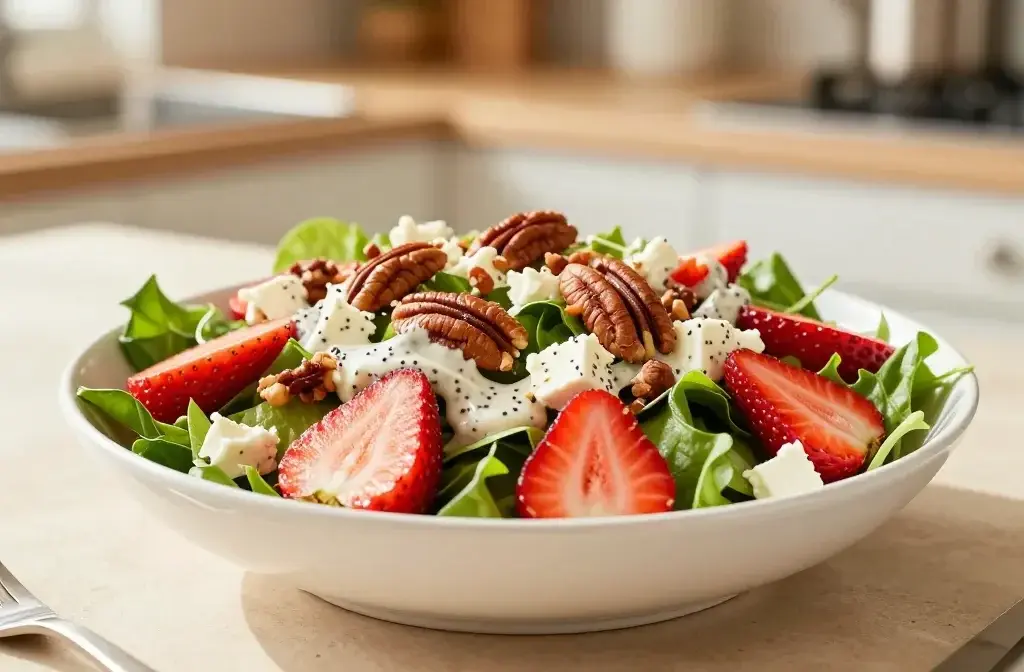 Strawberry Crunch Spring Salad with Poppy Seed Dressing: Bright Bite