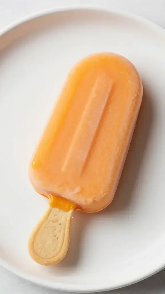 Closeup of an orange creamsicle spring cookie on white plate