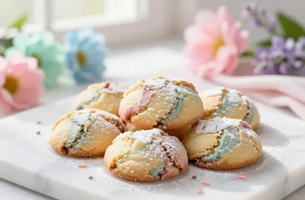 Pastel Spring Crinkle Cookies: a Cheery Bite