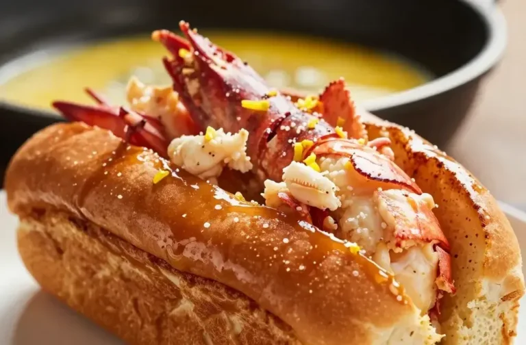 Warm Connecticut Lobster Roll with Butter: a Pan-Seared Perfection