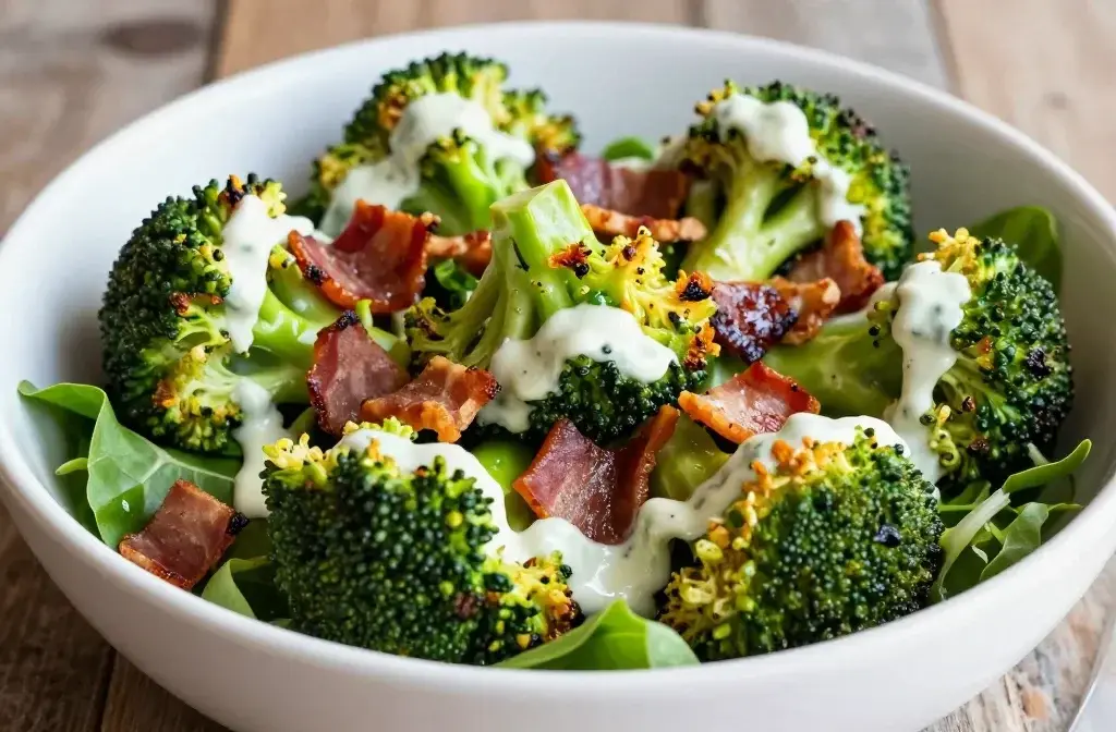 Bold Crunch Delight: Broccoli Bacon Ranch Salad Bowl