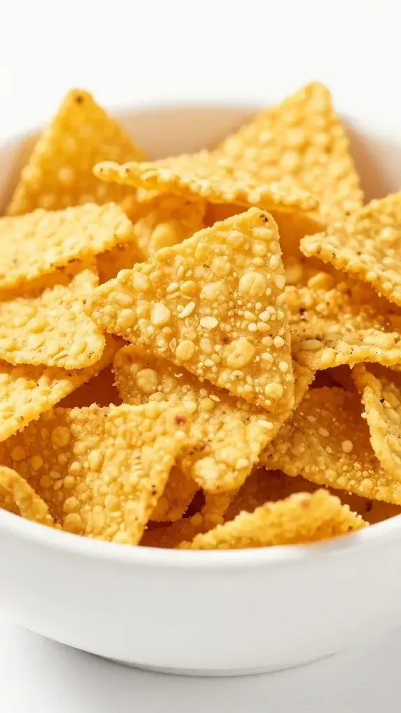 Closeup of Frito corn salad bowl focus on crunch