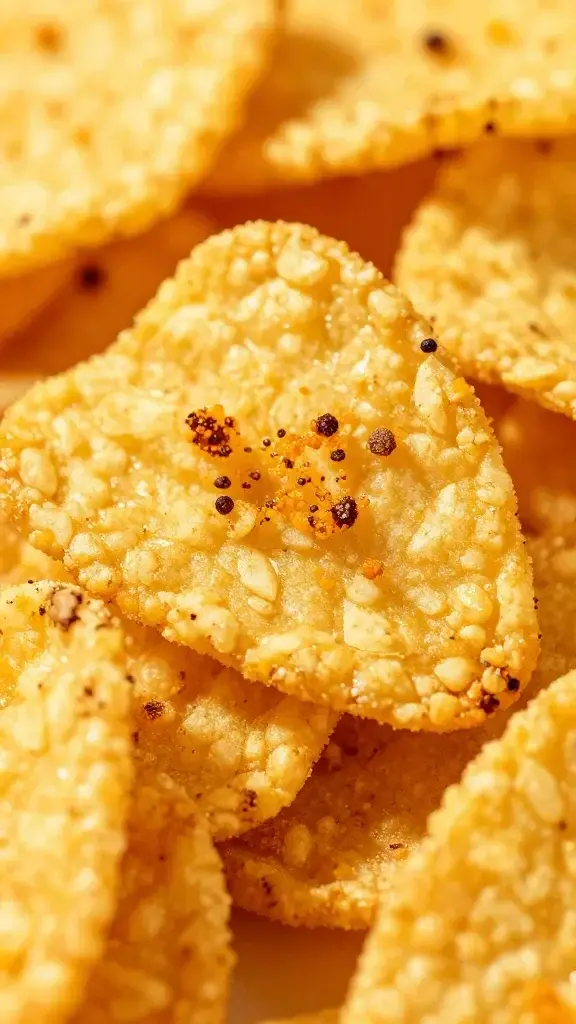 Macro shot of Fritos topping on corn salad crispness