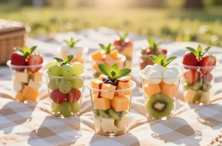 Cute Picnic Snacks: Fruit and Cheese Cups Sparkle