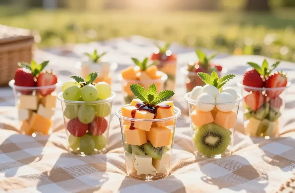 Cute Picnic Snacks: Fruit and Cheese Cups Sparkle