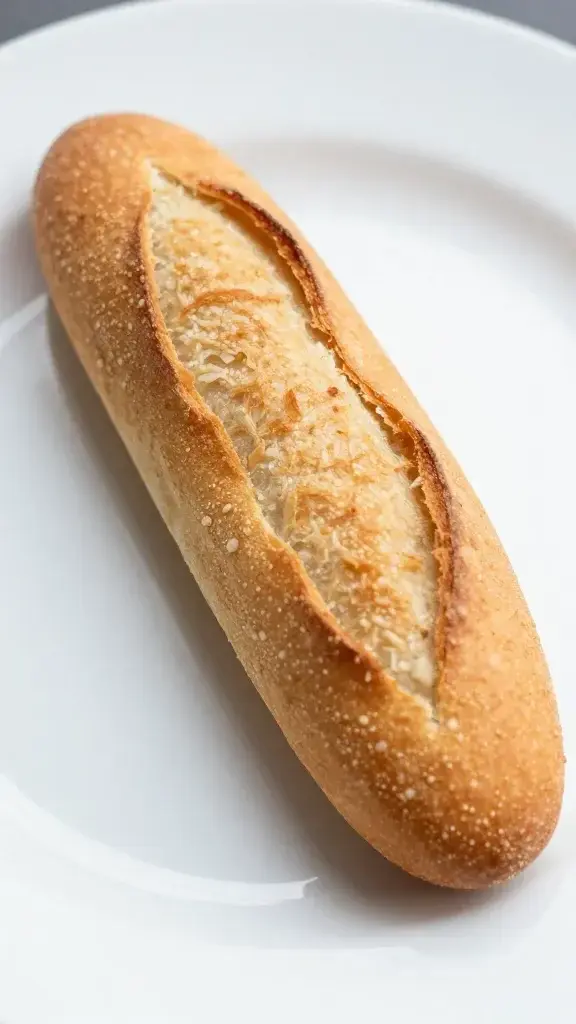 closeup of a single finger sandwich on a white plate with crisp crust