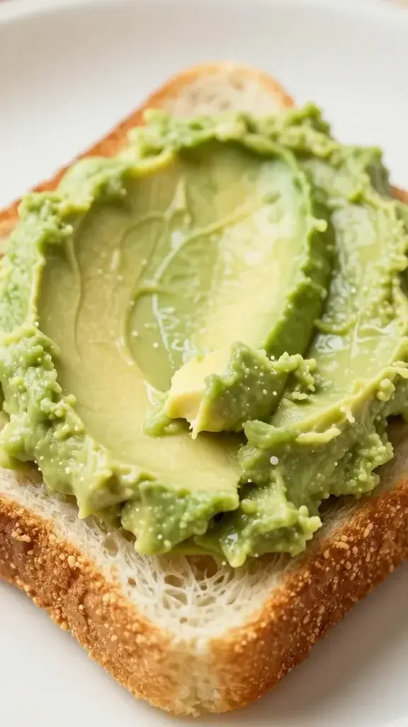 Closeup of creamy avocado spread being applied to crustless tea sandwich