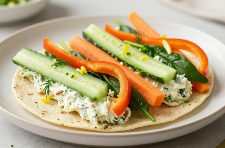 Veggie Cream Cheese Wrap Spirals: Crunchy Party Bite