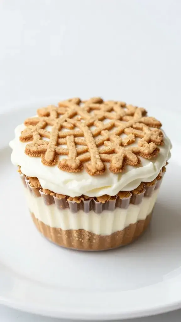 closeup of a single No-Bake S’mores Dessert Cup on a white plate