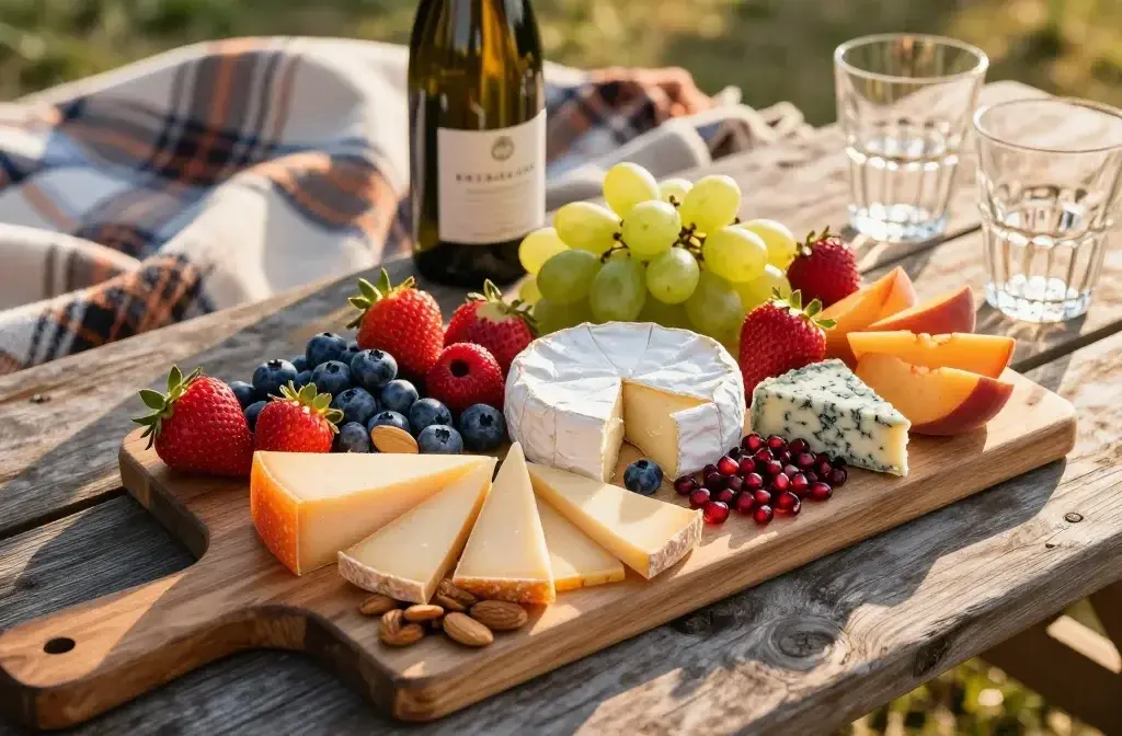 Picnic Snack Board with Cheese and Fruit: Easy Gourmet Vibes