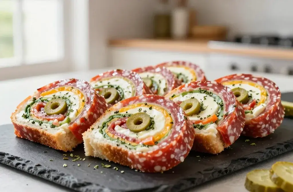 Italian Sub Spiral Sandwich Roll-Ups: Snack Roll-Ups Magic