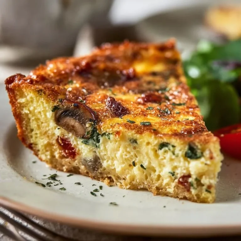 Delicious Ina Garten's crustless quiche served on a plate