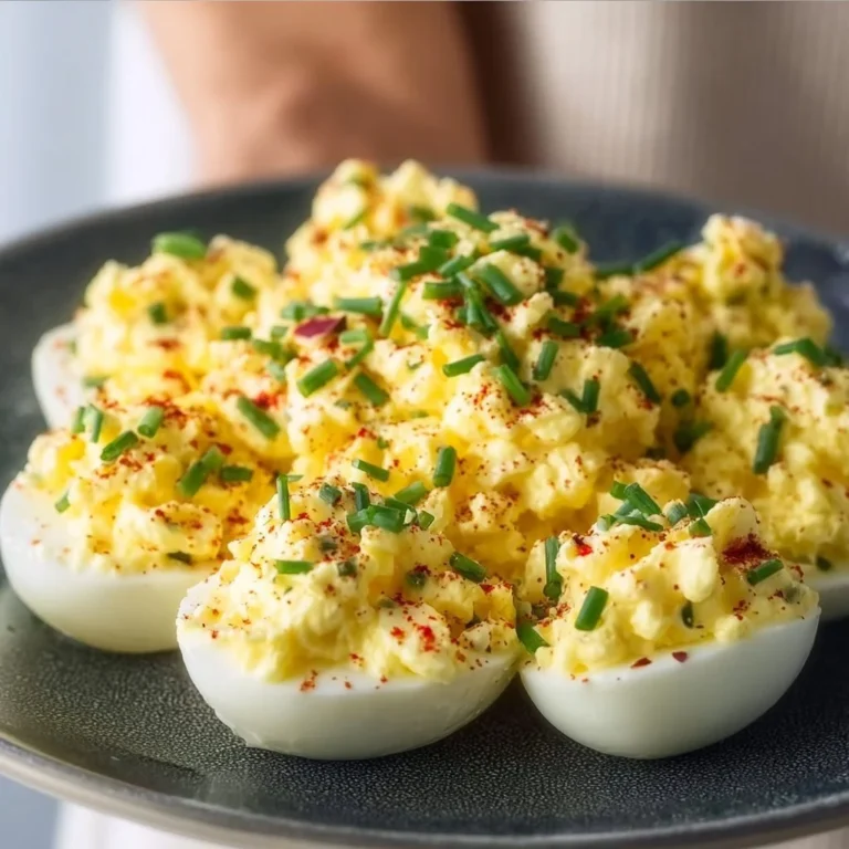 Keto Deviled Egg Salad garnished with herbs, perfect for low-carb diets.