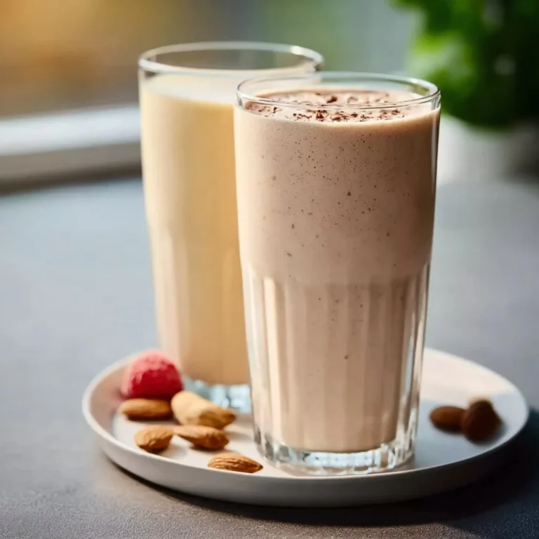 Low calorie vanilla protein shake with nutritious ingredients