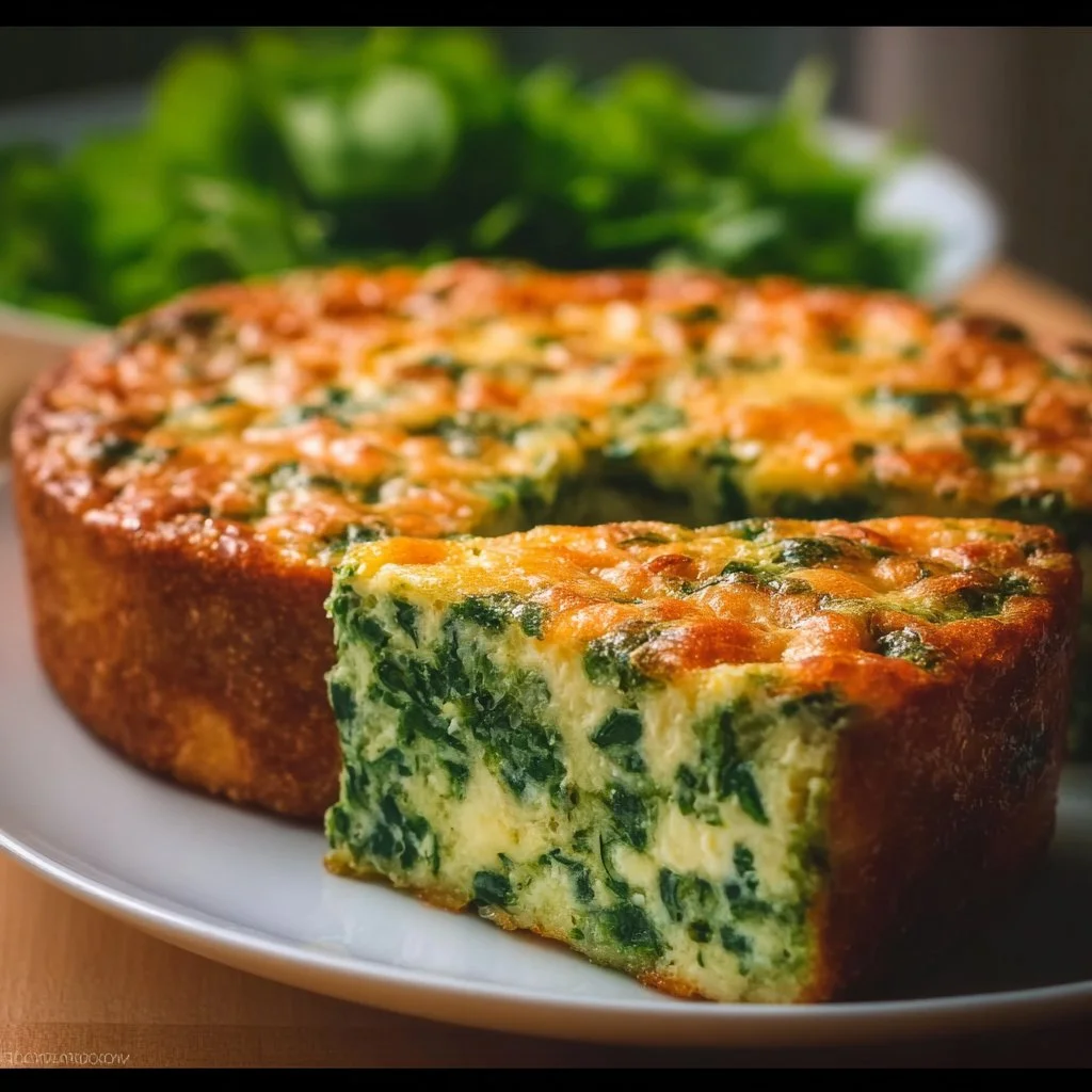 Mediterranean Spinach Cheese Feta Quiche with fresh ingredients