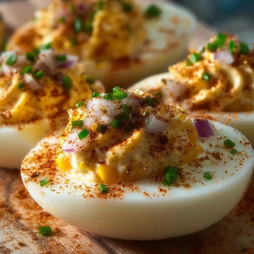 Mexican Elote Deviled Eggs