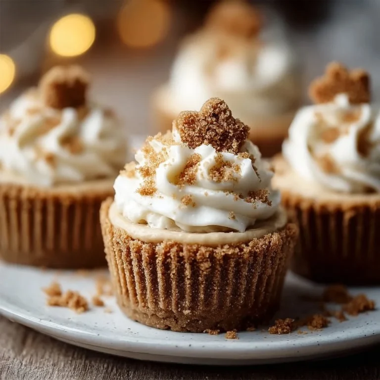 No-Bake Gingerbread Cheesecake Cups topped with whipped cream and gingerbread crumbs