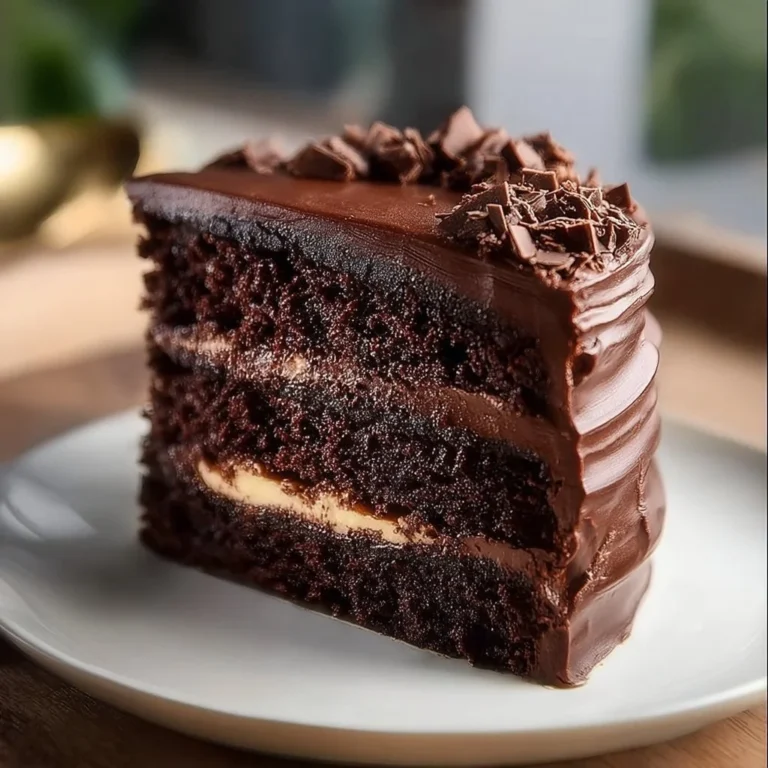 Delicious rich chocolate birthday cake topped with chocolate frosting