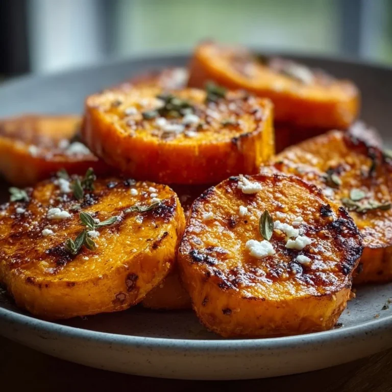 Delicious roasted sweet potato rounds served on a plate