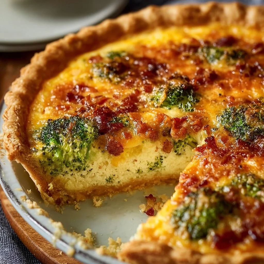 Savory Bacon Broccoli Cheddar Quiche