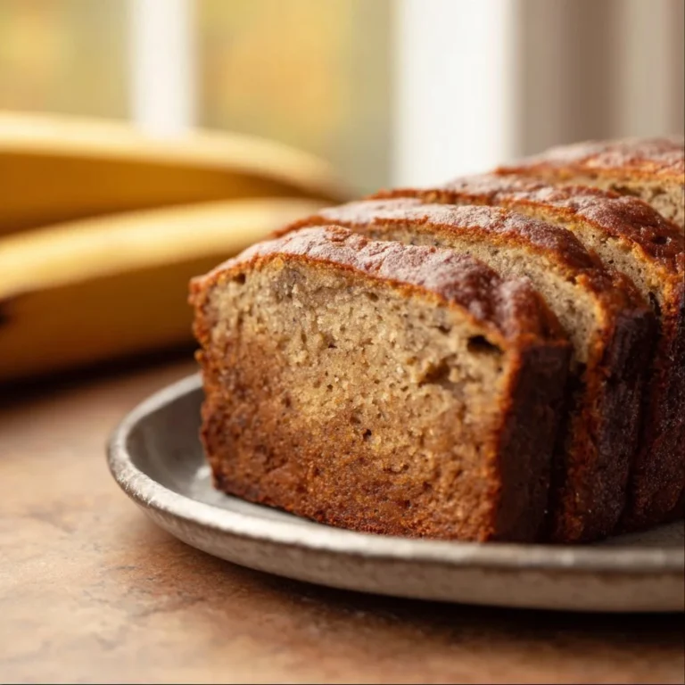 Delicious sourdough discard banana bread fresh out of the oven