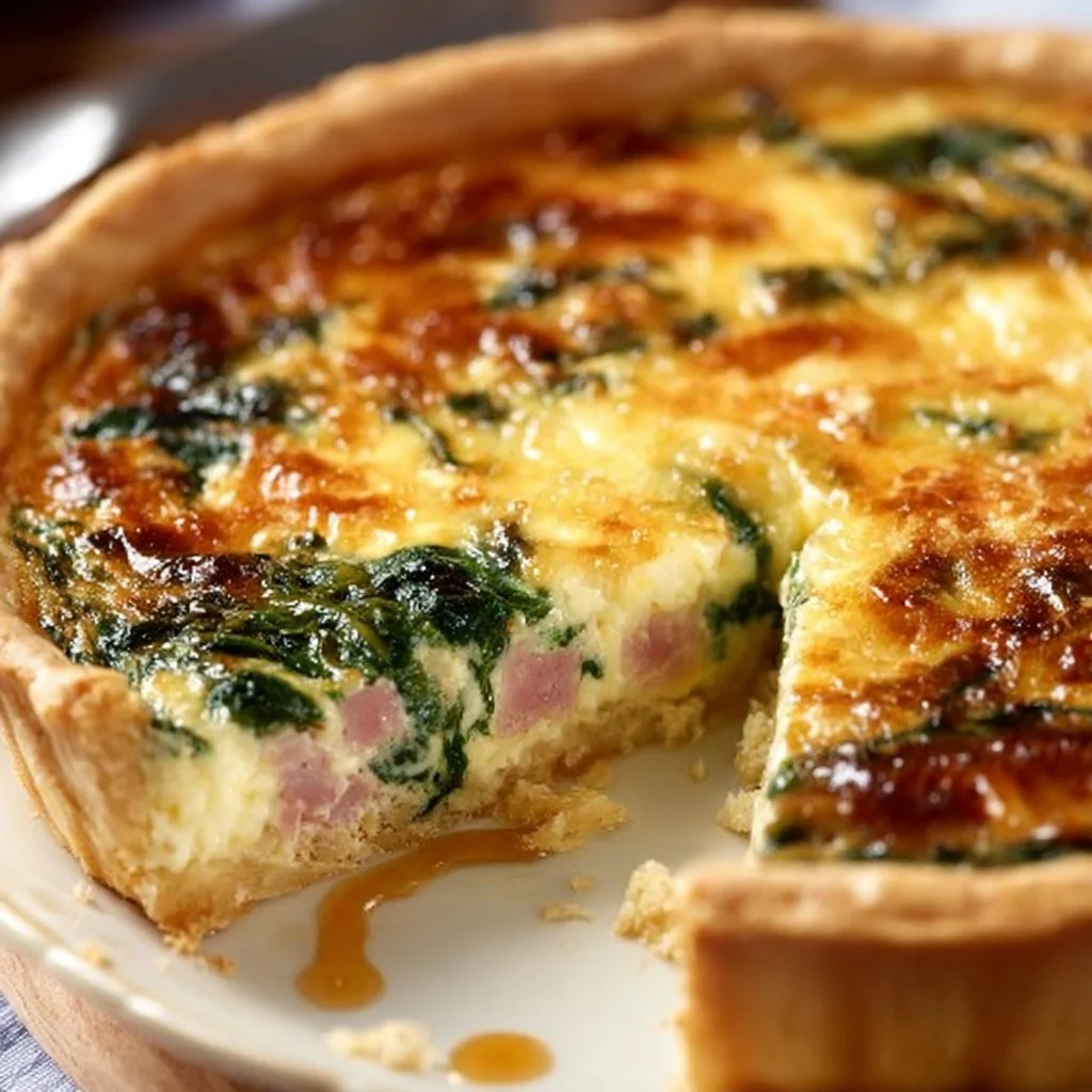 Spinach Ham and Cheese Quiche