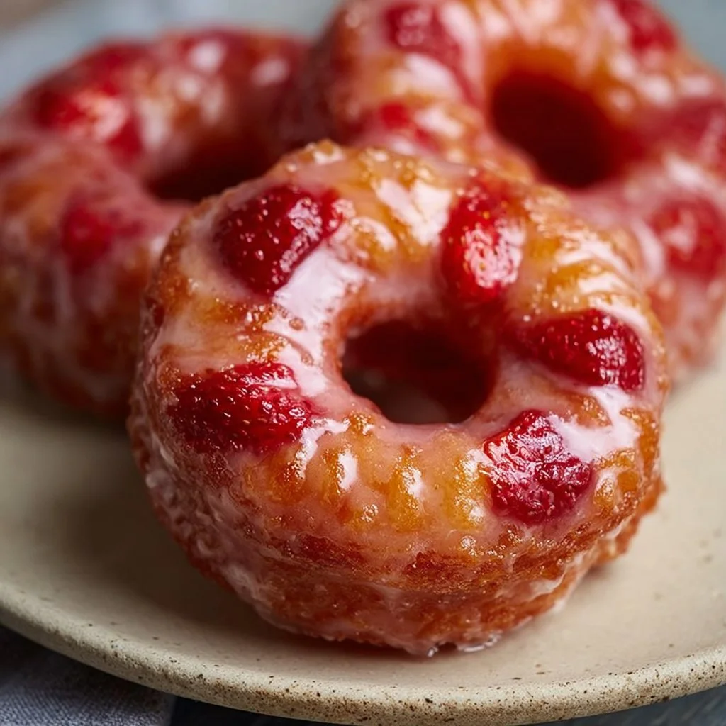 Strawberry Glazed Crullers